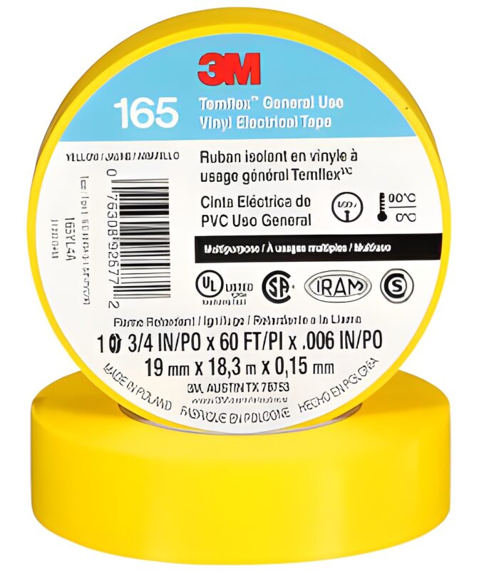 CINTA AISLANTE 165 AMARILLO 3/4"X18 M 3M - Imagen 1