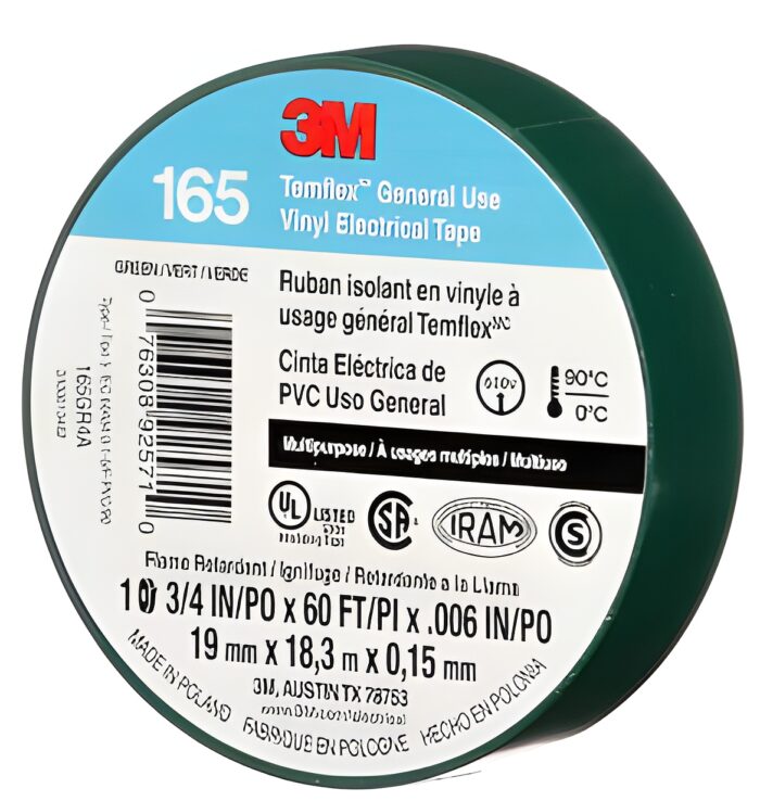 CINTA AISLANTE 165 VERDE 3/4"X18 M 3M - Imagen 1